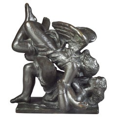 Bronze Group Cupid and Psyche by Gerhardt Henning 'Swedish 1880-1967'