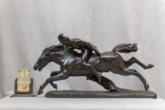 Bronze Group, Male Warrior on Horse, Signed and Dated 1911