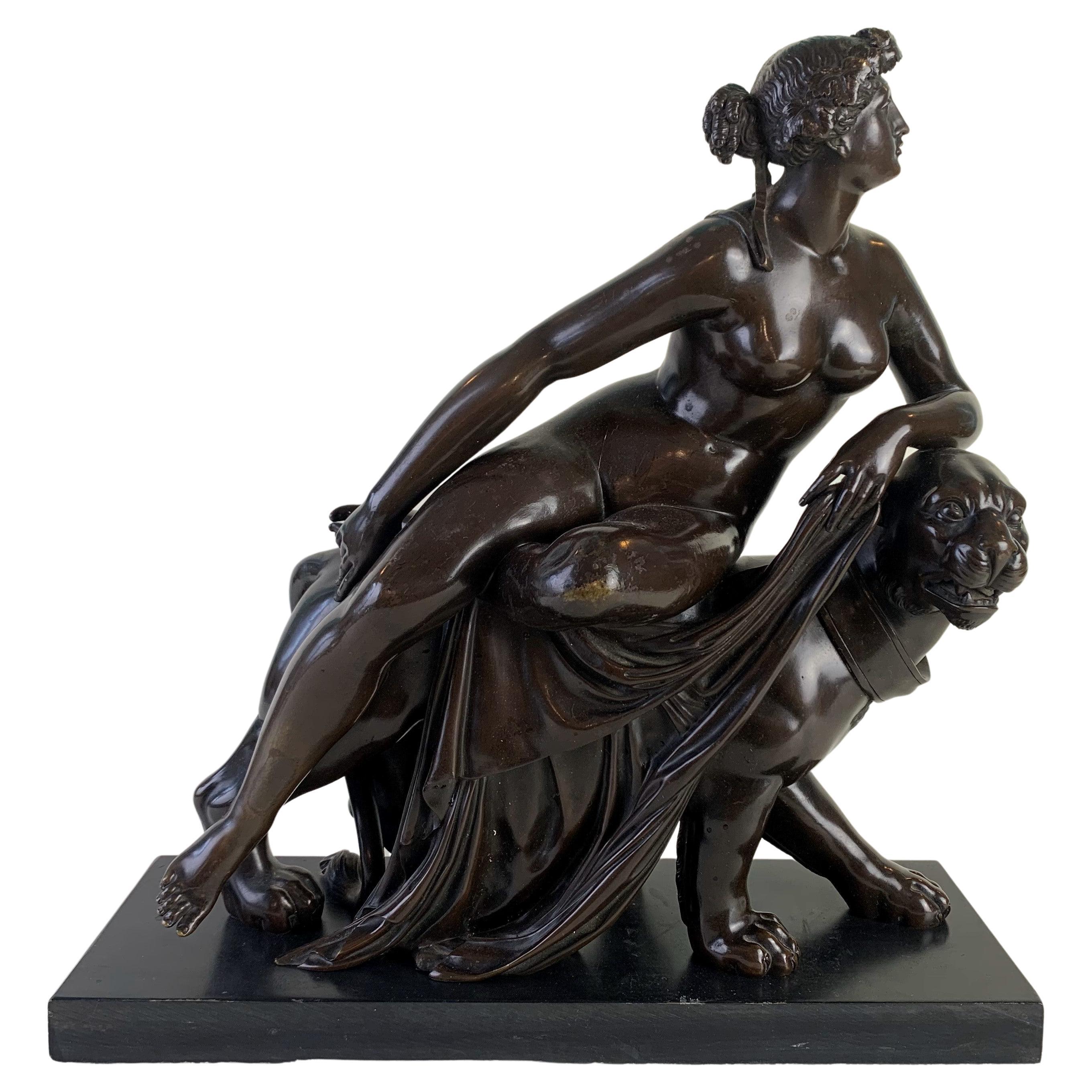Bronze Group of Ariadne and the Leopard For Sale