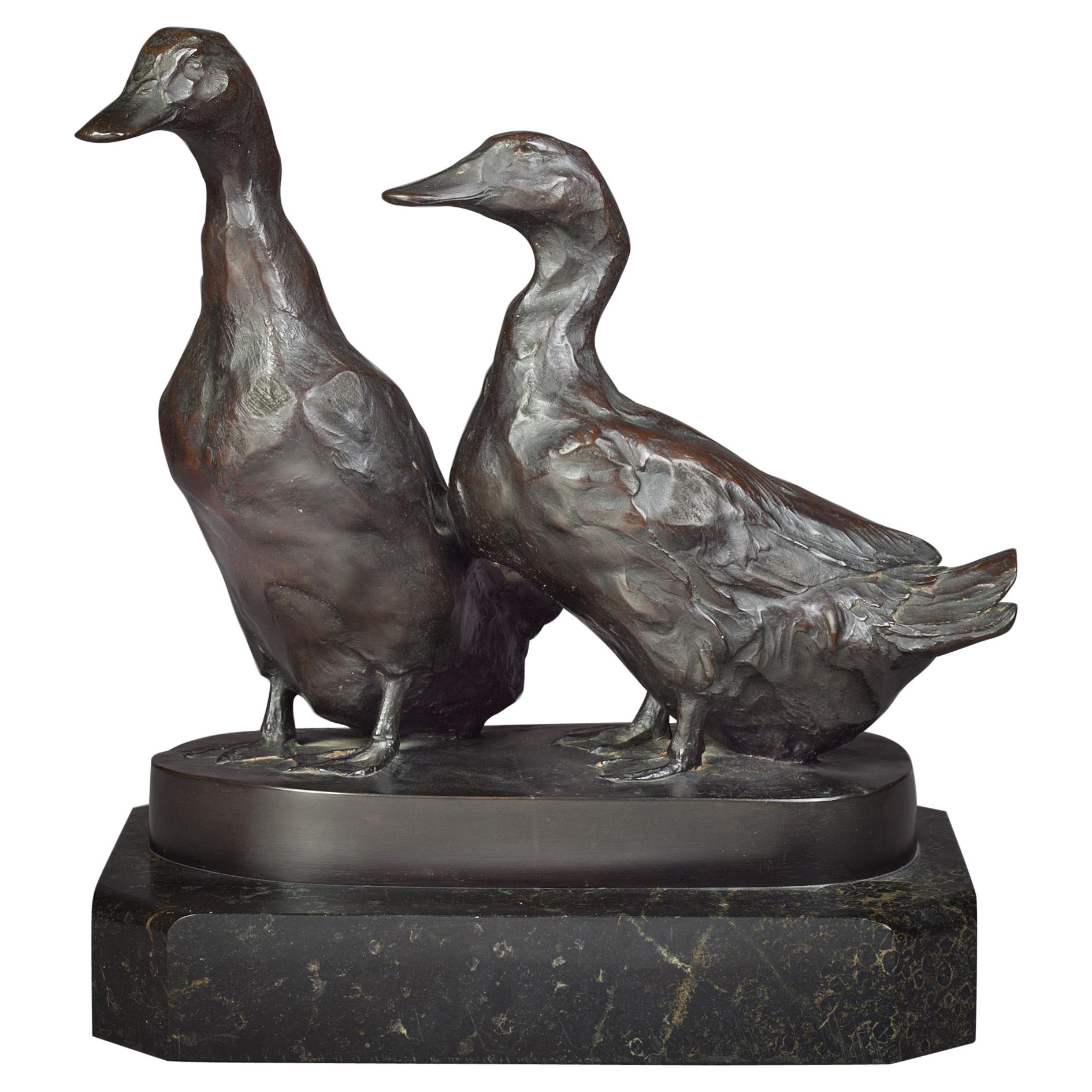 Bronze Group of Ducks, by Willy Zugel 'German, 1876-1950'