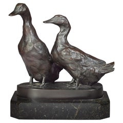 Bronzegruppe von Enten, von Willy Zugel, Deutschland, 1876-1950, Bronze