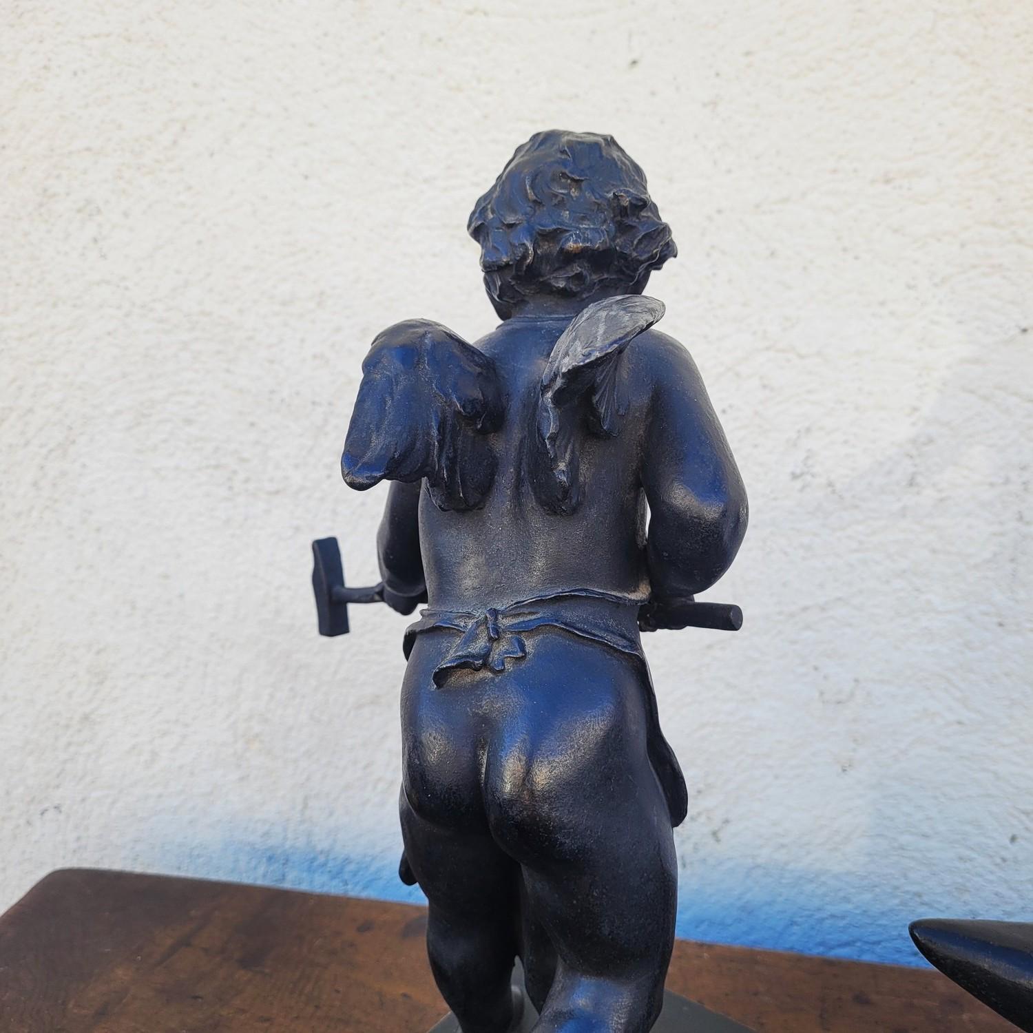 Bronzegruppe von Puttenschmieden, 19. Jahrhundert im Angebot 6