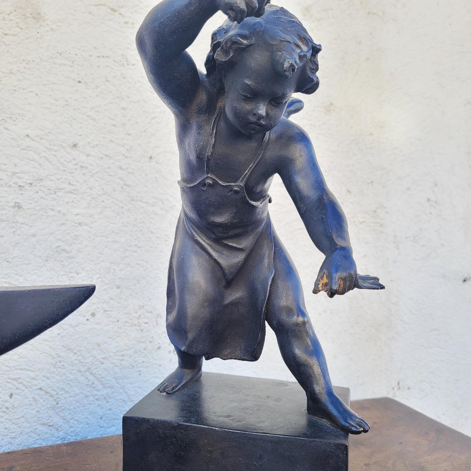 Bronzegruppe von Puttenschmieden, 19. Jahrhundert im Angebot 7