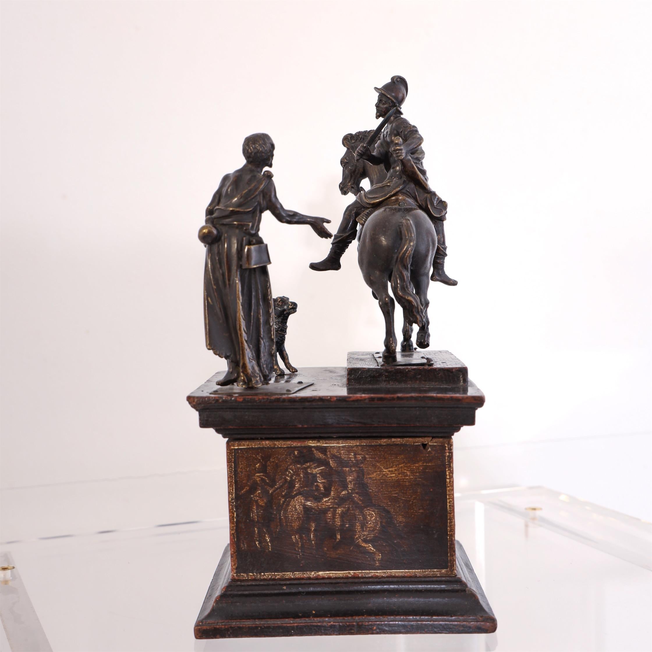 Bronze Group of St. Martin with Beggar and Dog, Northern Italy, 17th Century 2