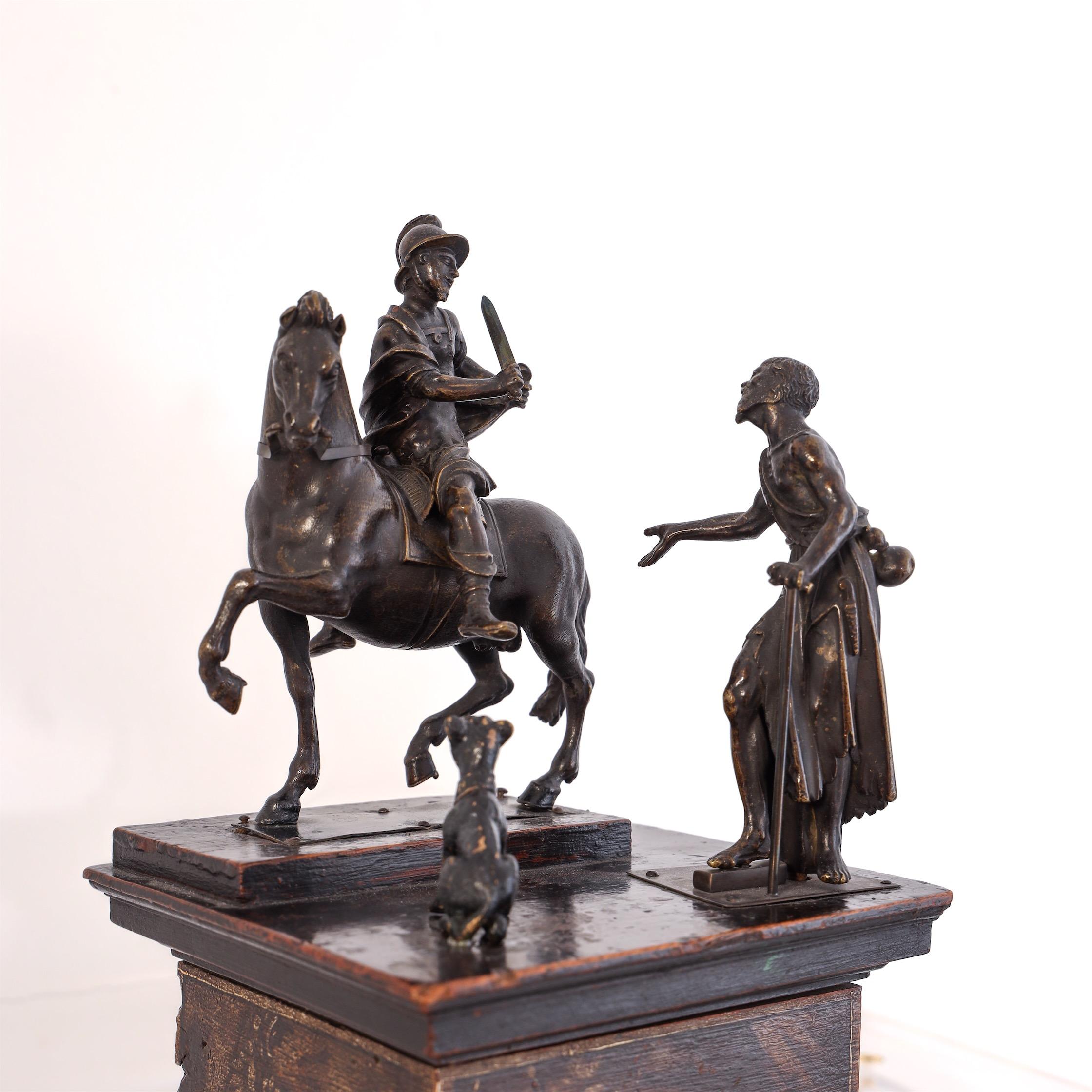 Bronze Group of St. Martin with Beggar and Dog, Northern Italy, 17th Century 4