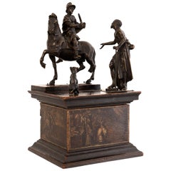 Bronze Group of St. Martin with Beggar and Dog, Northern Italy, 17th Century