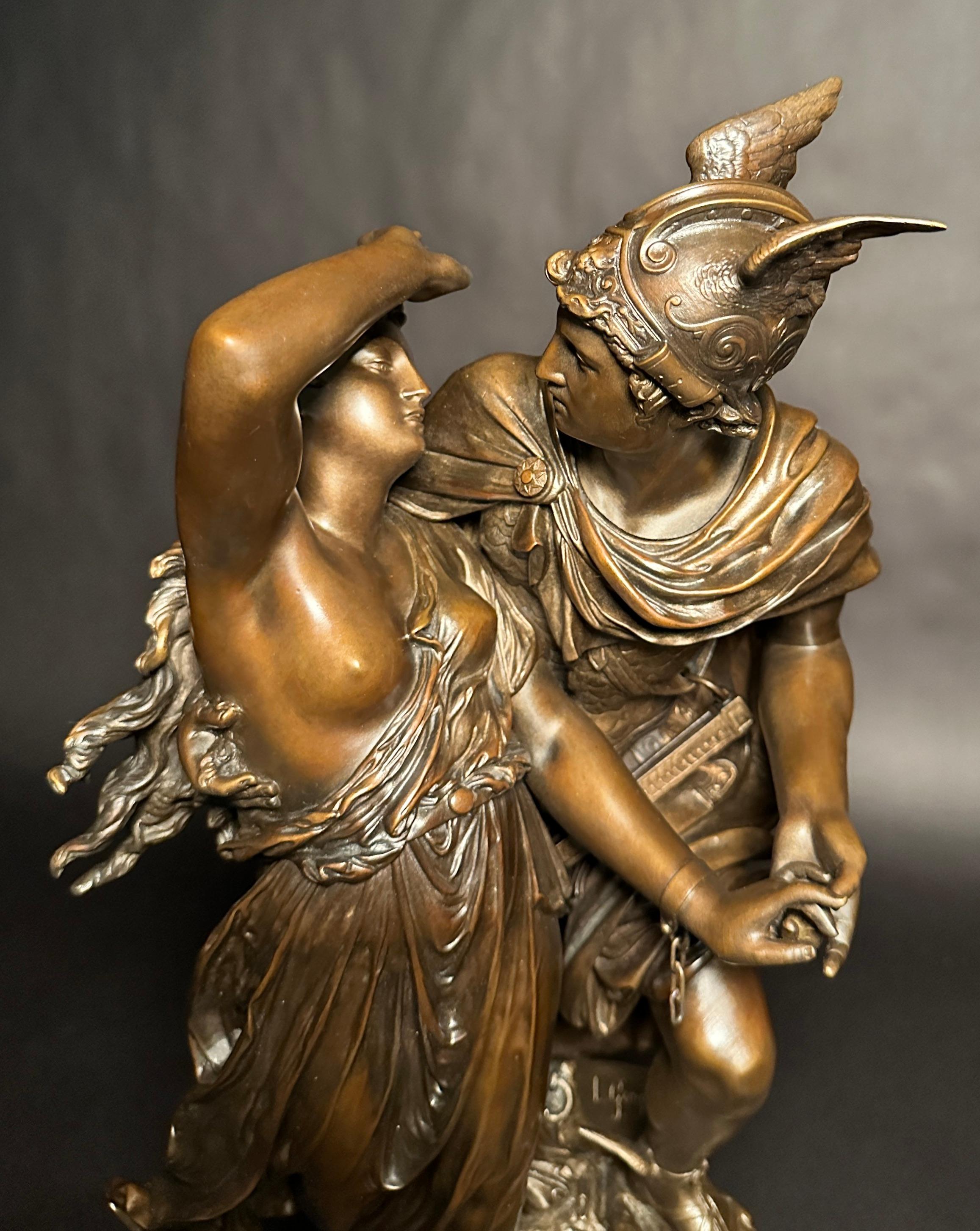Français Groupe en bronze Persée et Andromeda par Jean-Louis Gregoire en vente