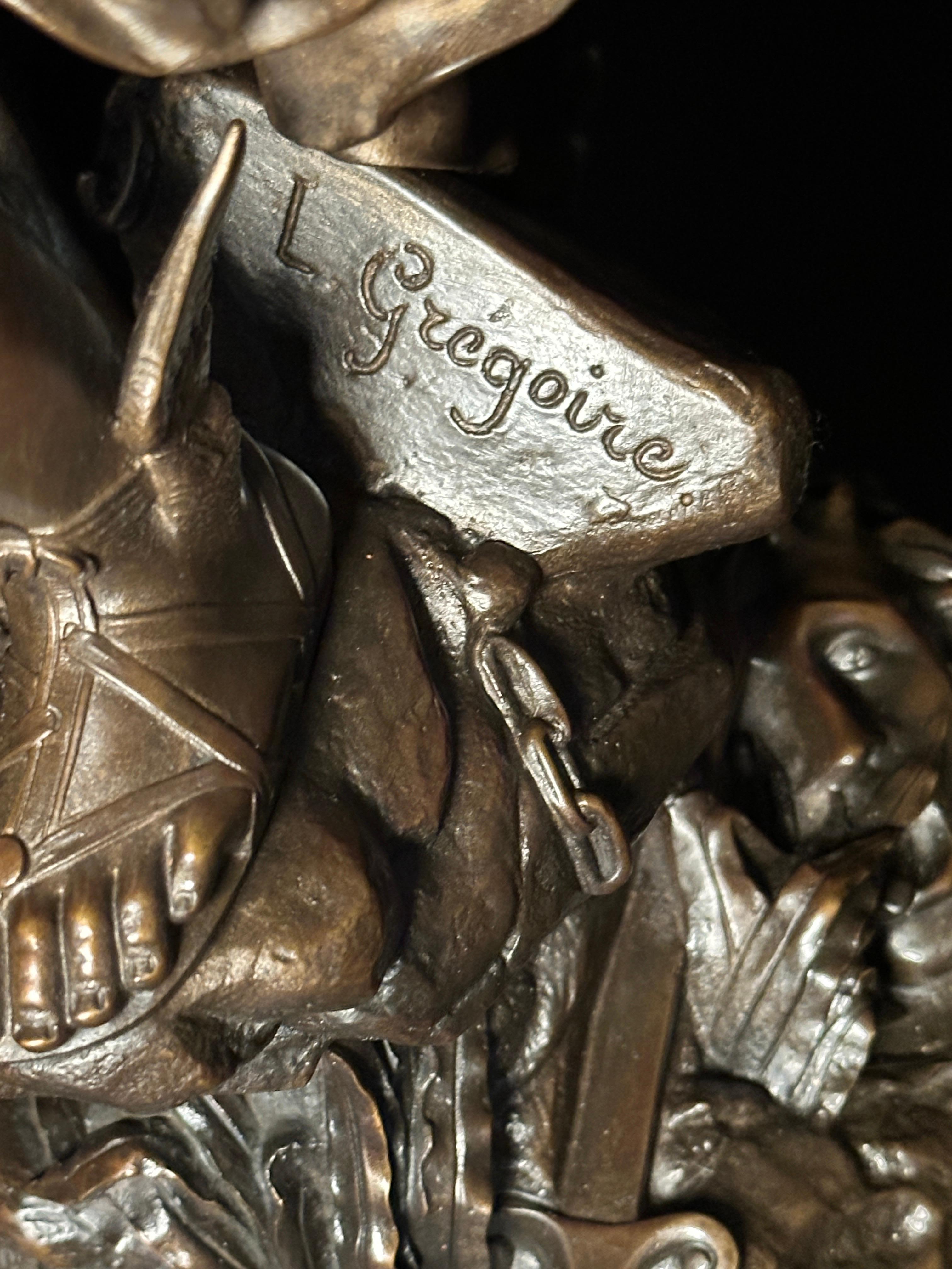 Patiné Groupe en bronze Persée et Andromeda par Jean-Louis Gregoire en vente