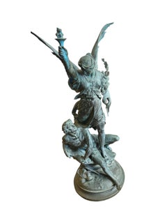 Bronze Group Sculpture- The Spirit Of Progress by Emile Louis Picault