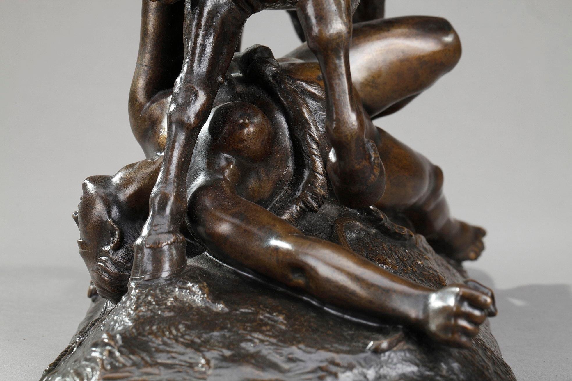 Groupe de bronze:: Amazone blessée de Théodore Gechter 2