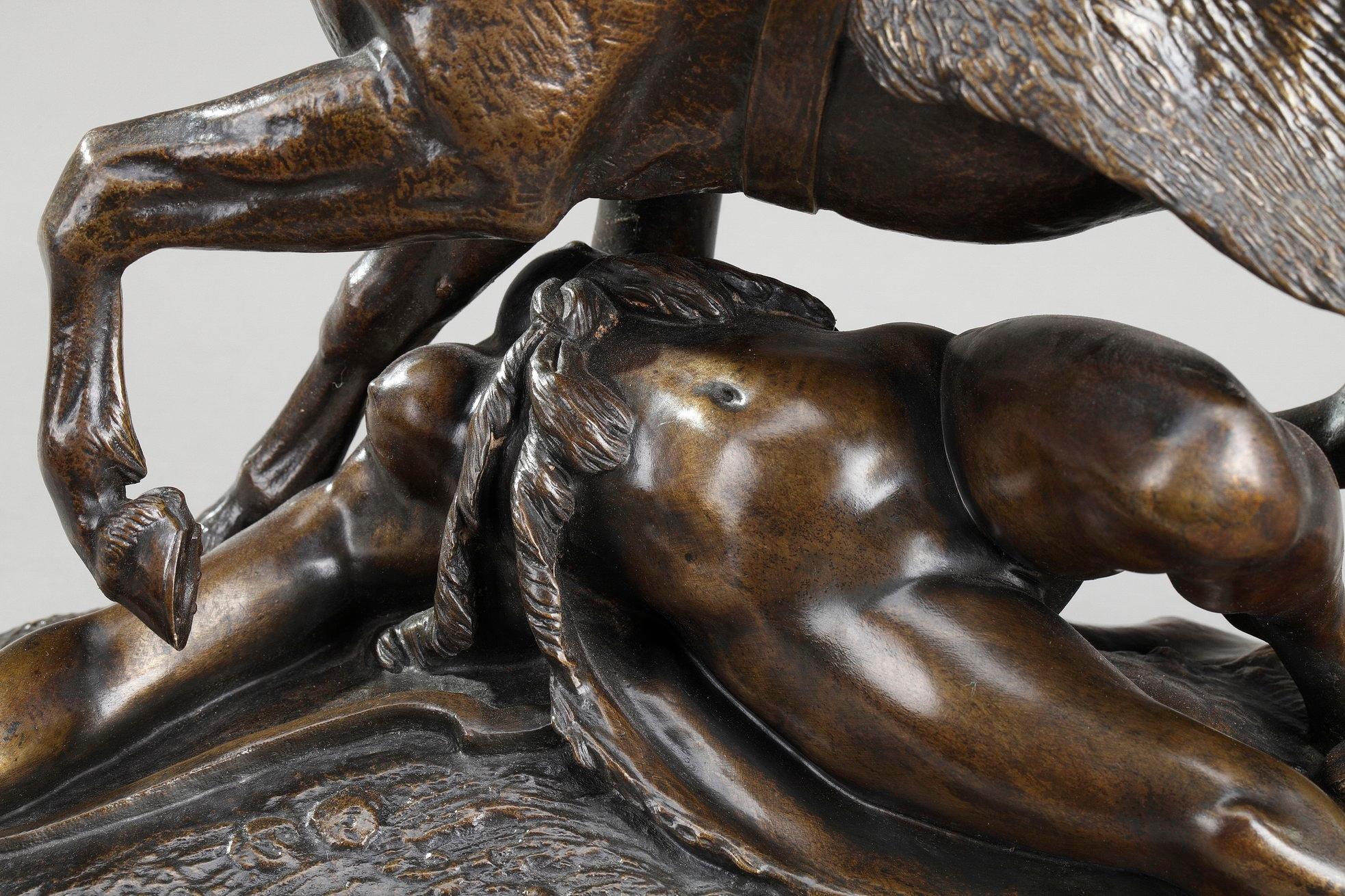 Groupe de bronze:: Amazone blessée de Théodore Gechter 4