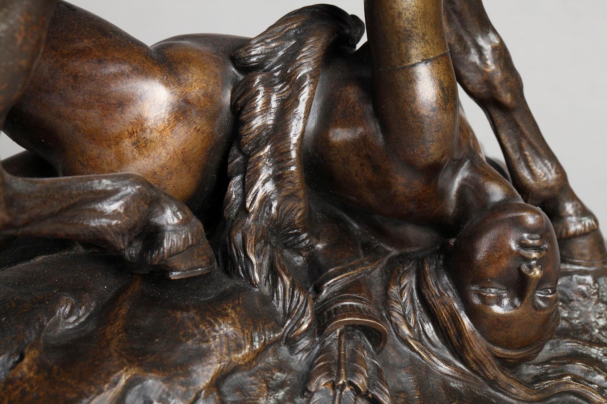 Groupe de bronze:: Amazone blessée de Théodore Gechter 11