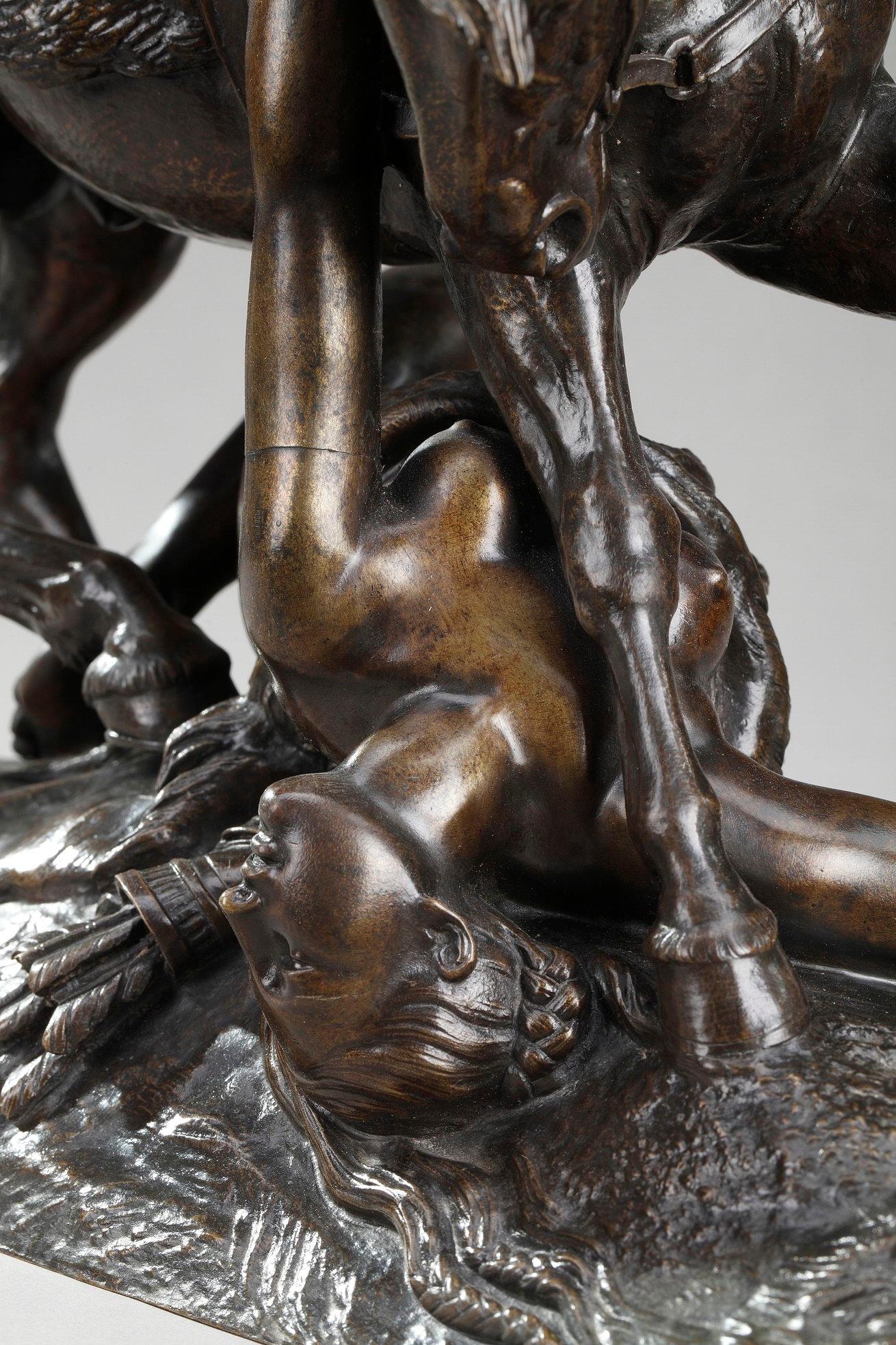 Louis-Philippe Groupe de bronze:: Amazone blessée de Théodore Gechter