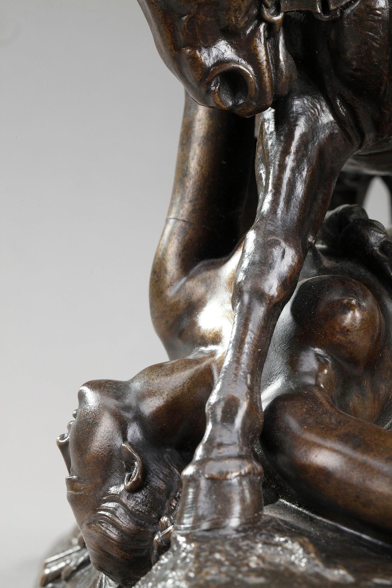 Bronze Groupe de bronze:: Amazone blessée de Théodore Gechter