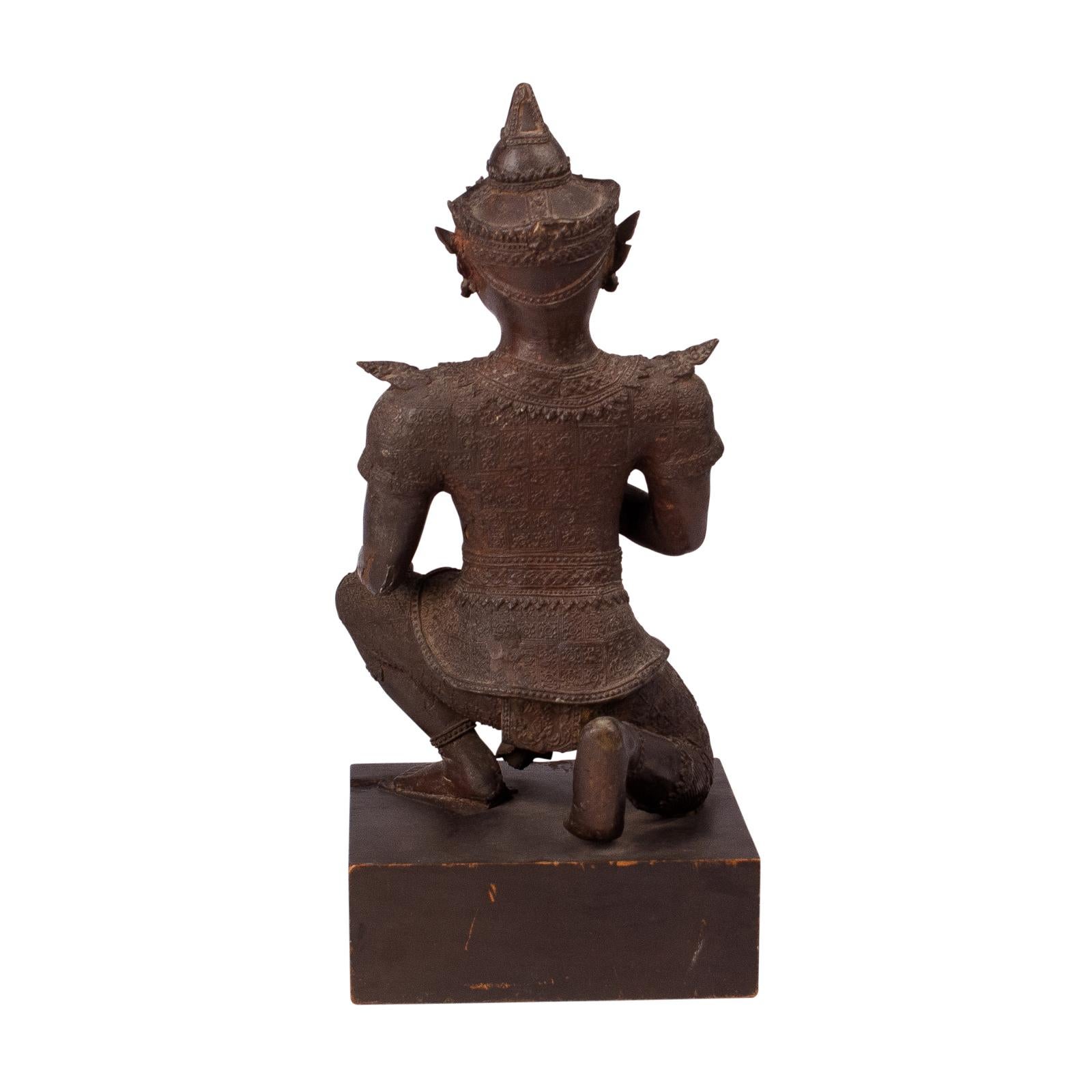 19th Century Bronze Guardian Figure, Thailand, circa 1850