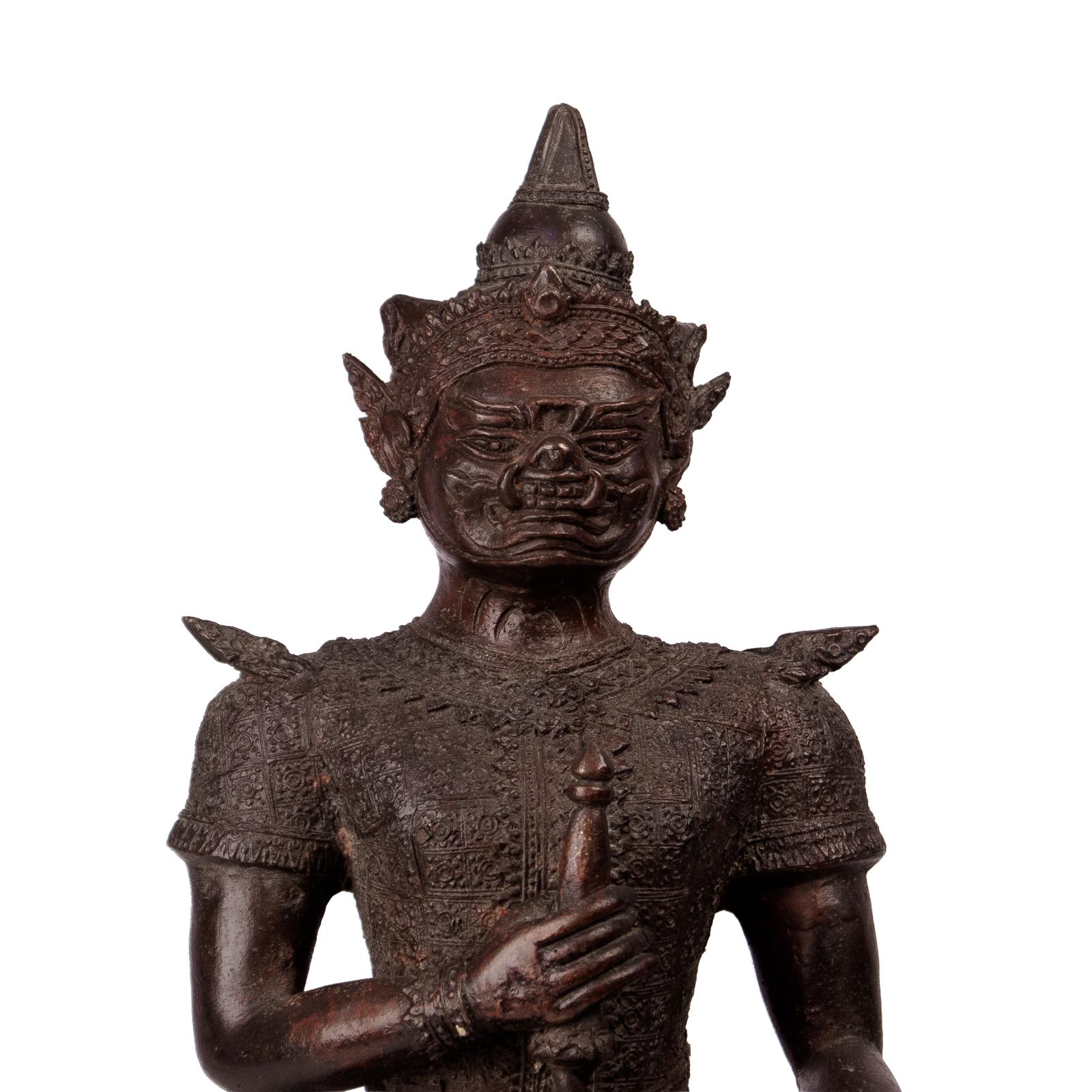 Bronze Guardian Figure, Thailand, circa 1850 2