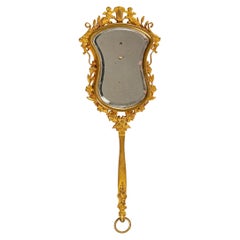 Miroir à main en bronze, 19e siècle