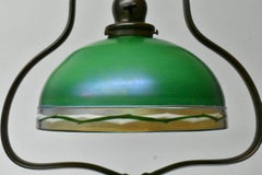 Bronze Handel Bell Floor Lamp With Steuben Shade