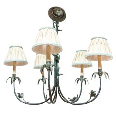 Bronze Hanging Fixture with Applied Bronze Birds
