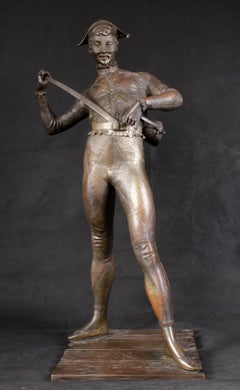 Bronze Harlequin by Dubois, France, circa 1880