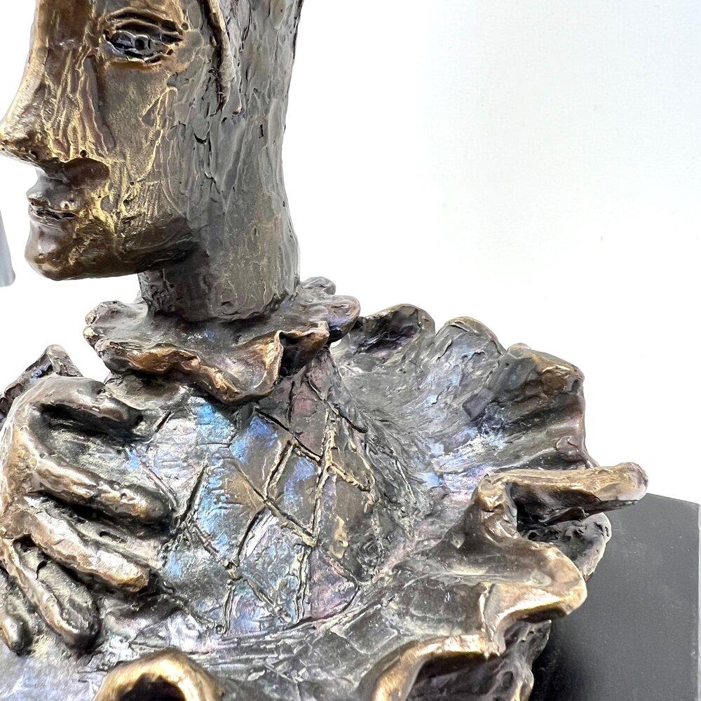 Bronze Harlequin Sculpture by Mary Zarbano 1