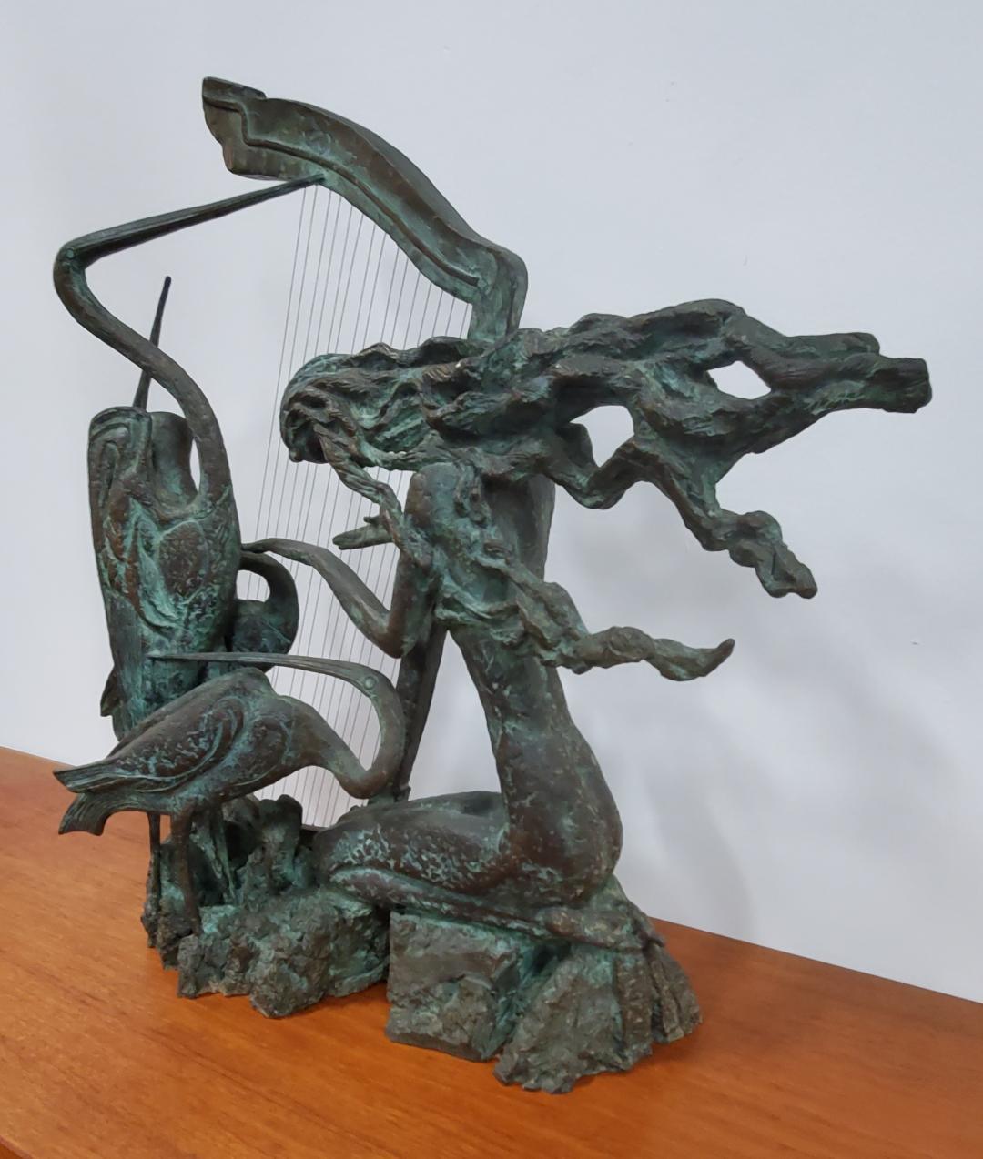 Bronze-Figurative Jugendstil-Skulptur „Harmony“, signiert von Ting Shao Kuang (Art nouveau) im Angebot