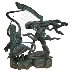 Sculpture figurative en bronze Art Nouveau "Harmony" signée par Ting Shao Kuang