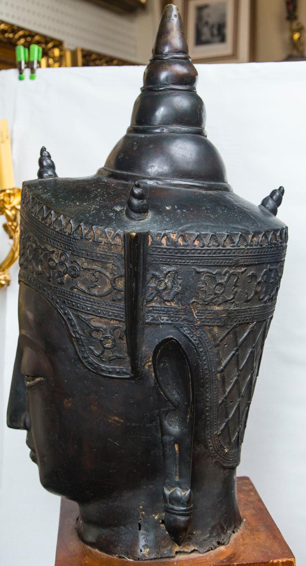Thaïlandais Tête de Bouddha en bronze en vente