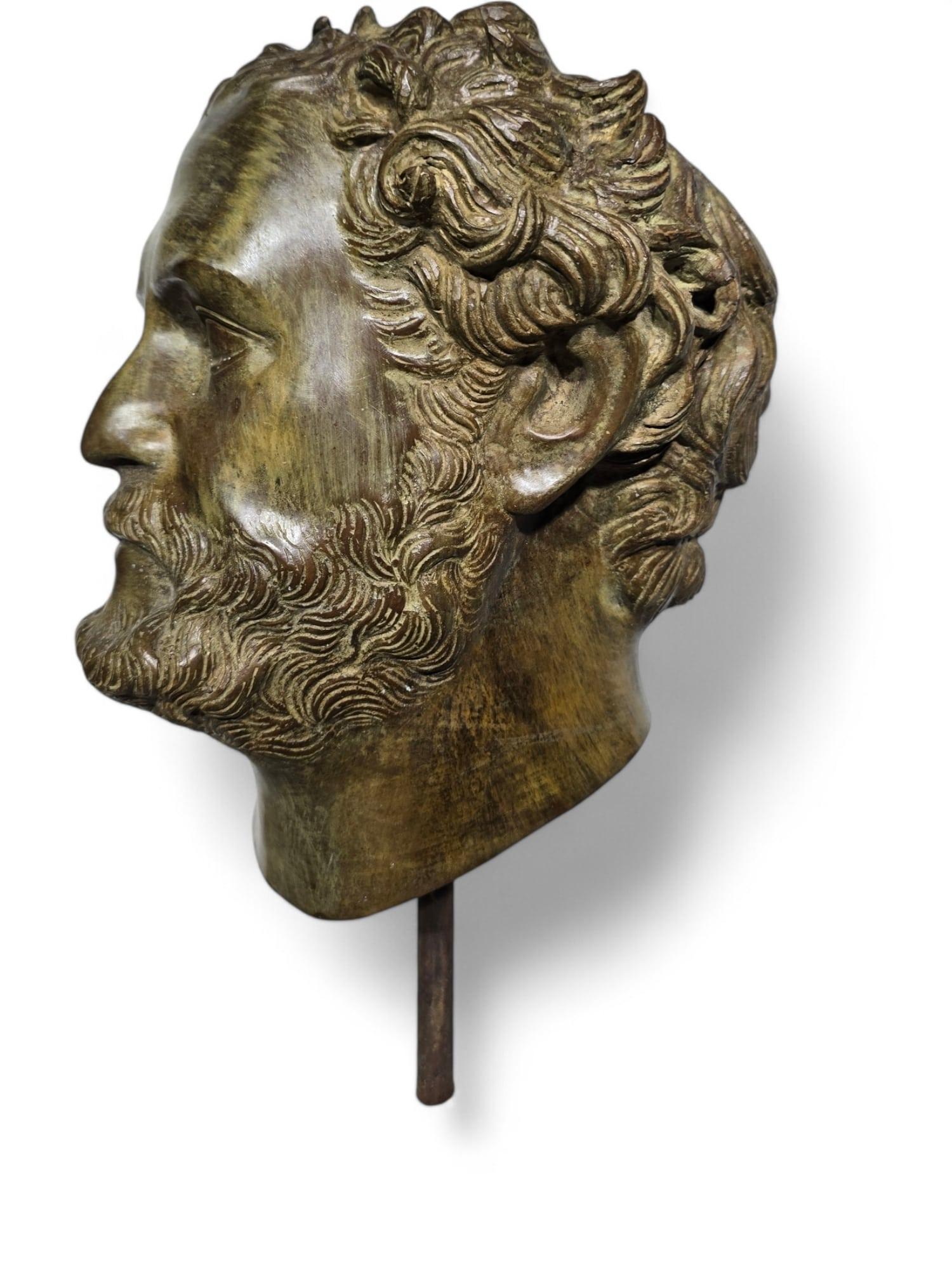 TESTA DI BRONZO  di  UN FILOSOFO GRECO in vendita 5