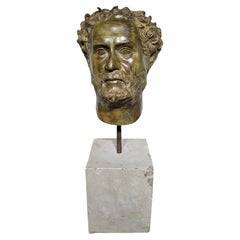 BRONZE HEAD  of  A GREEK PHILOSOPHER