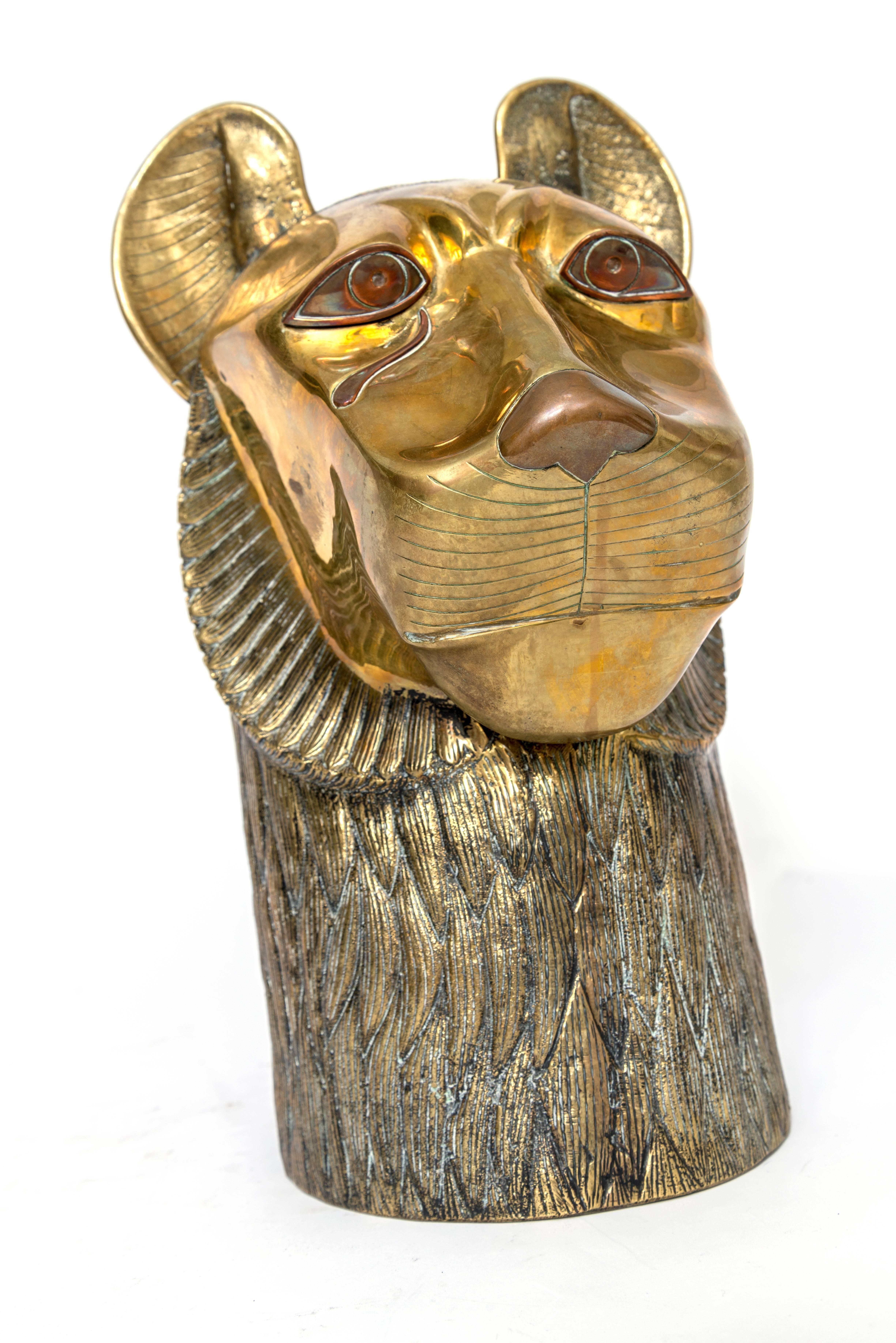 Beaux Arts Bronze Head of a Lion