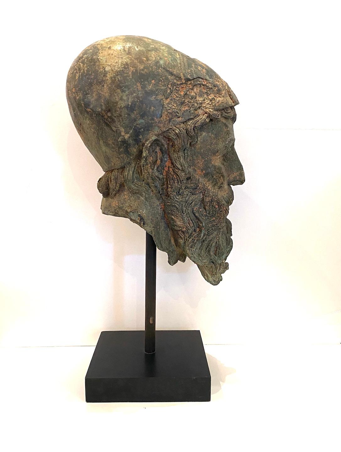 Italian Bronze Head of a Soldier