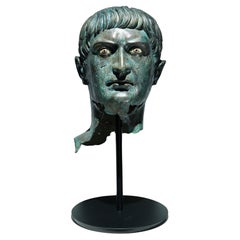 Bronze Head of Emperor Trajan – 17th Century Historicist