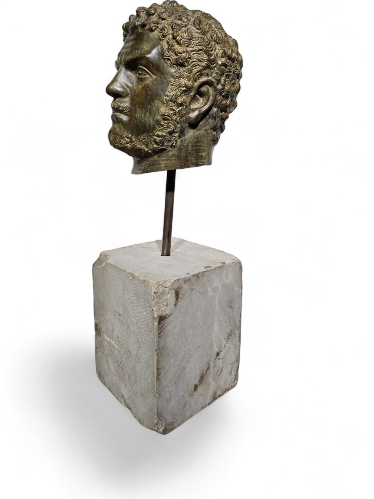 TESTA DI BRONZO DELL'IMPERATORE ROMANO CARACALLA in vendita 7