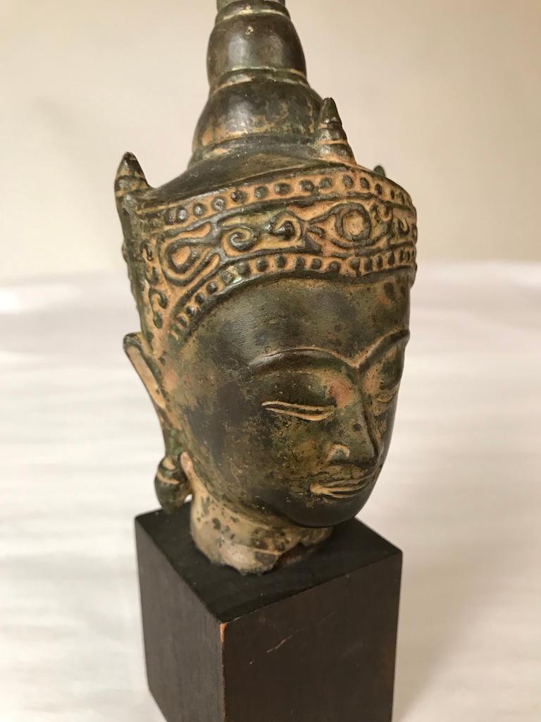 Bronze Head of the Buddha, 17th Century, Thailand For Sale 11