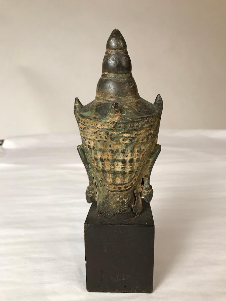 Bronze Head of the Buddha, 17th Century, Thailand For Sale 1