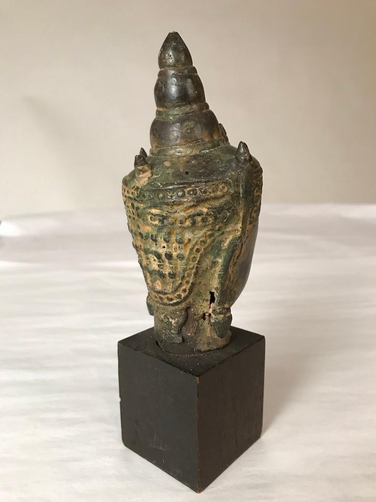 Bronze Head of the Buddha, 17th Century, Thailand For Sale 2