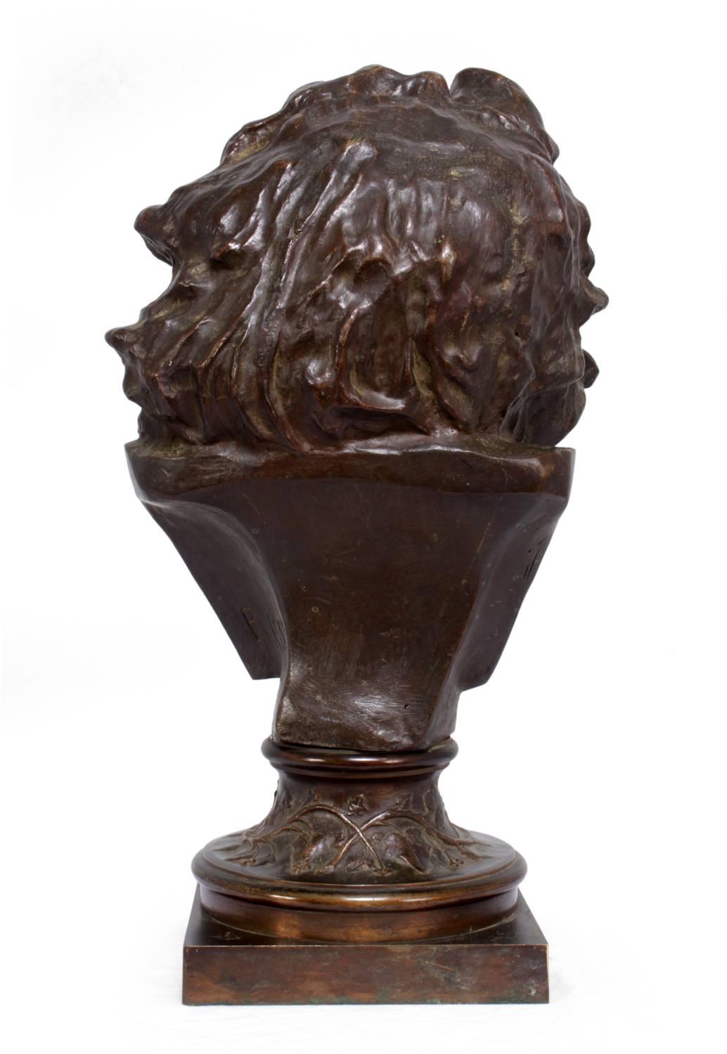 Mid-19th Century Bronze Head of the Old Warrior For Sale