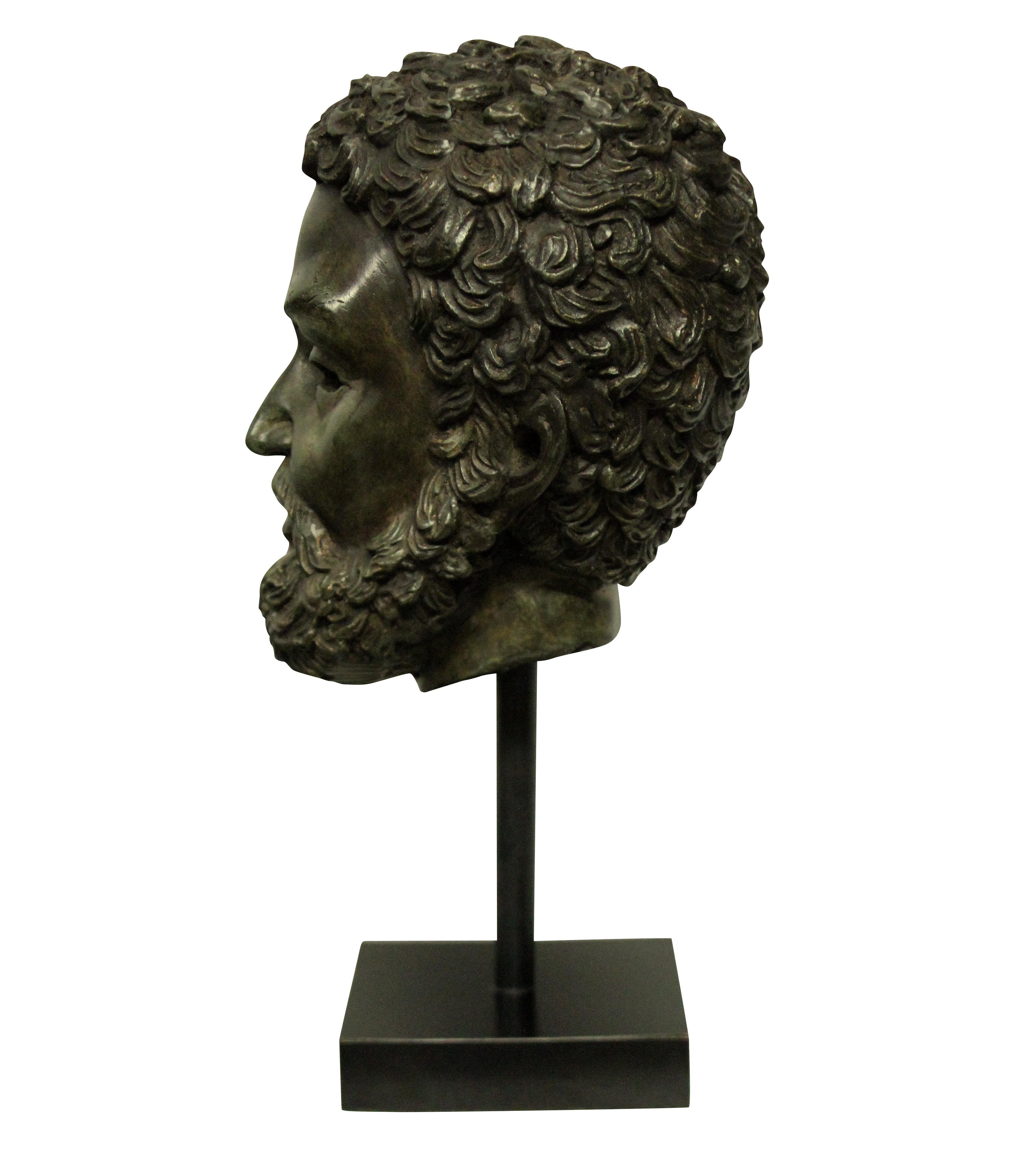 Mid-Century Modern Bronze Head of Zeus