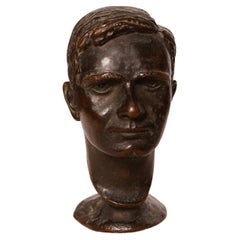 Vintage Bronze Head Sculpture