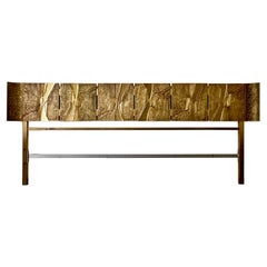 Bronze Headboard by Luciano Frigerio, Italy, 1960s