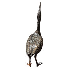 Bronze Heron Sculpture by Wayne F Williams