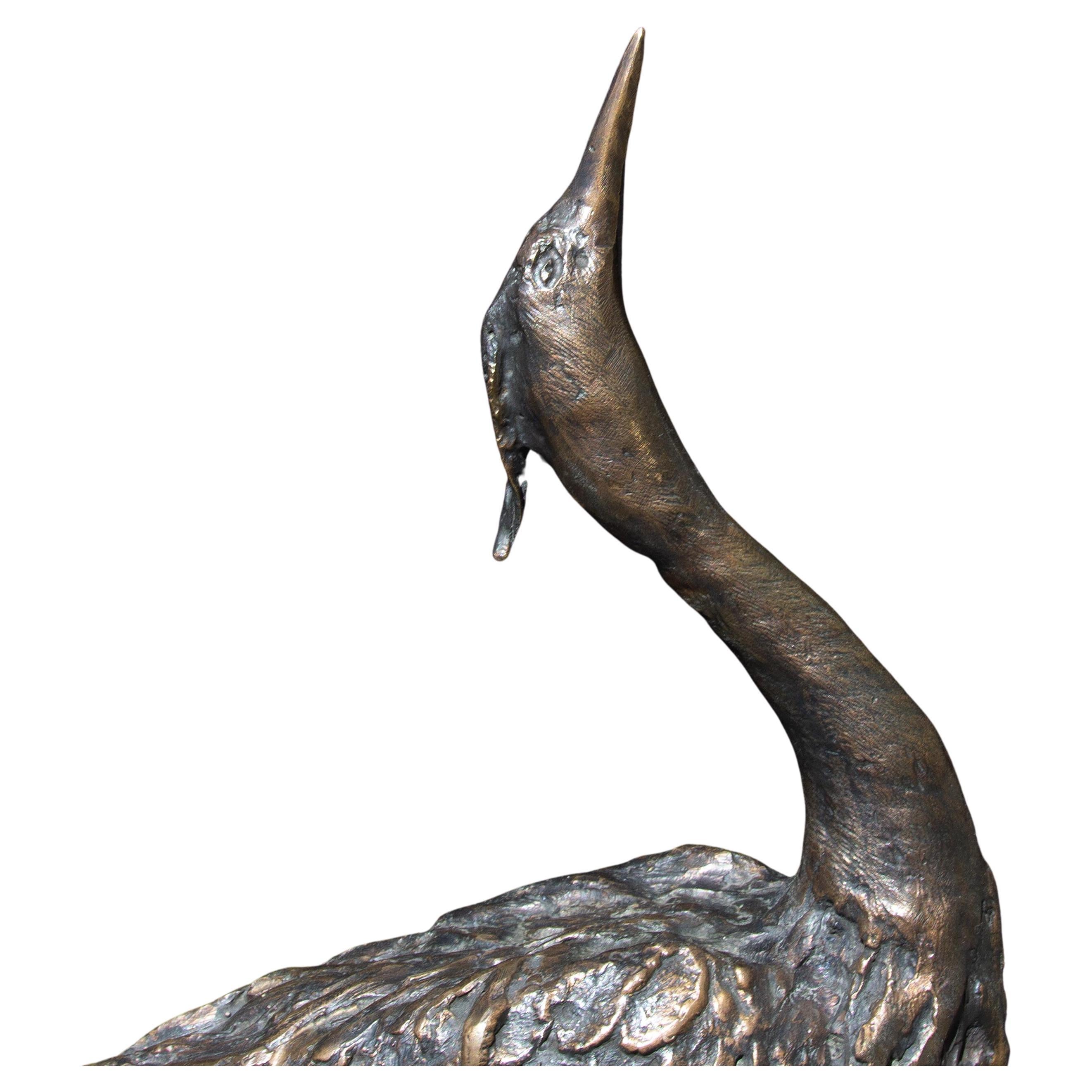 Americano Bronze Heron Sculpture by Wayne F Williams in vendita