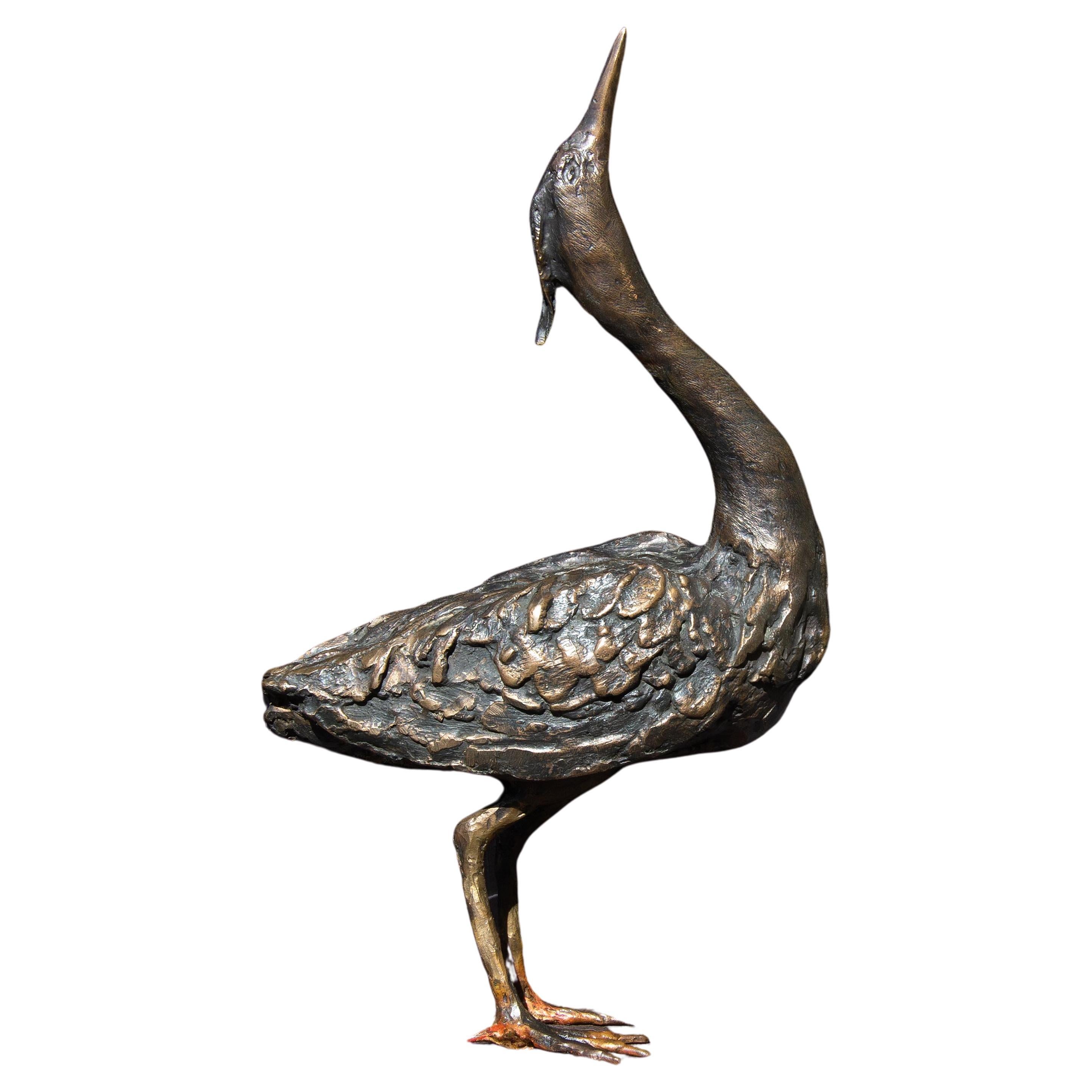 Bronzo Bronze Heron Sculpture by Wayne F Williams in vendita