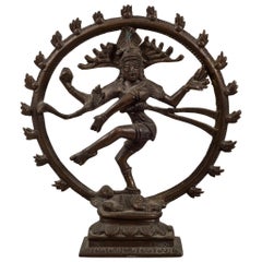 Bronze Hindu as Lord of the Dance Sculpture, circa 1930-1970