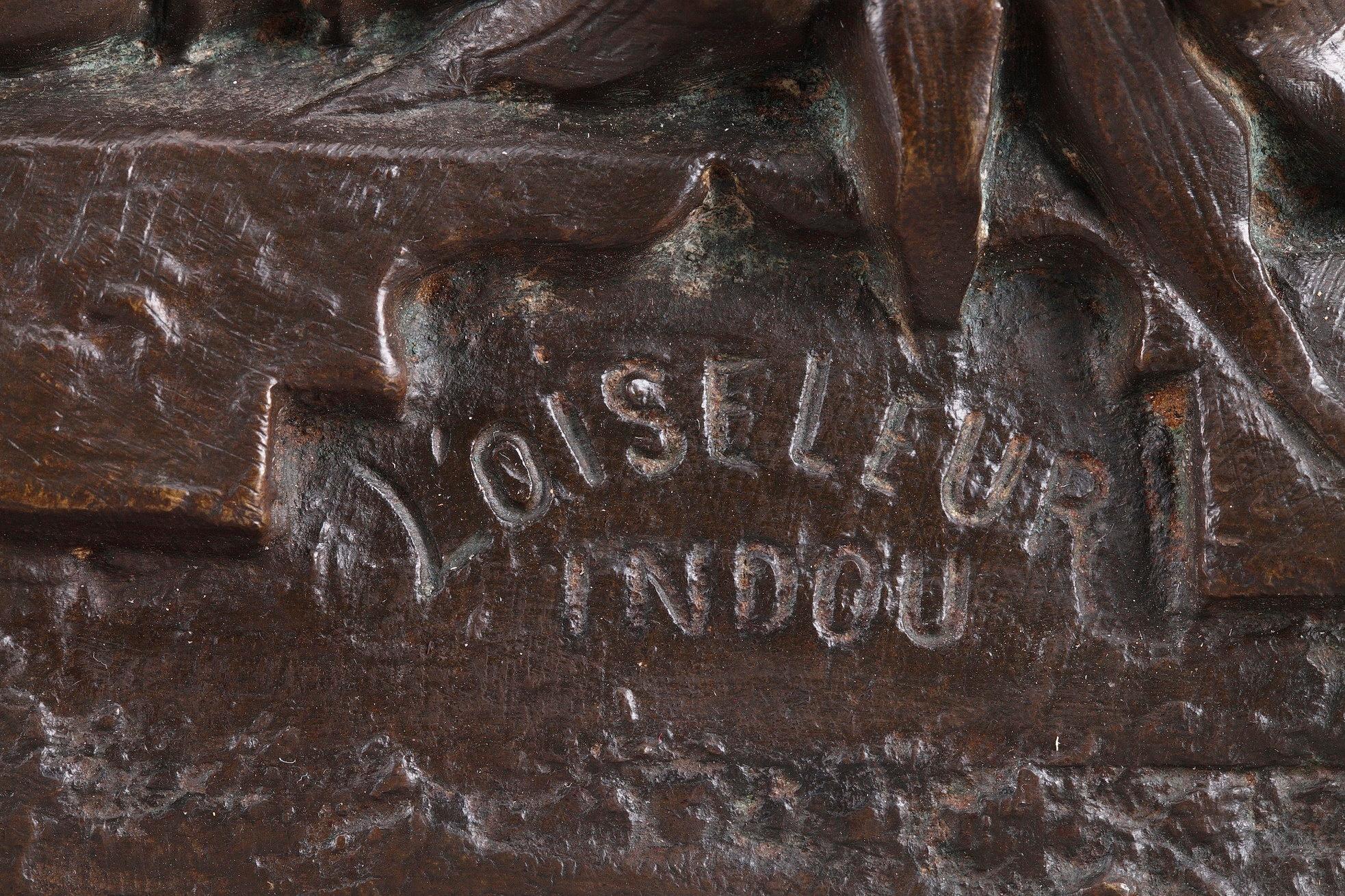 Uccelliere indù in bronzo di Auguste de Wever 