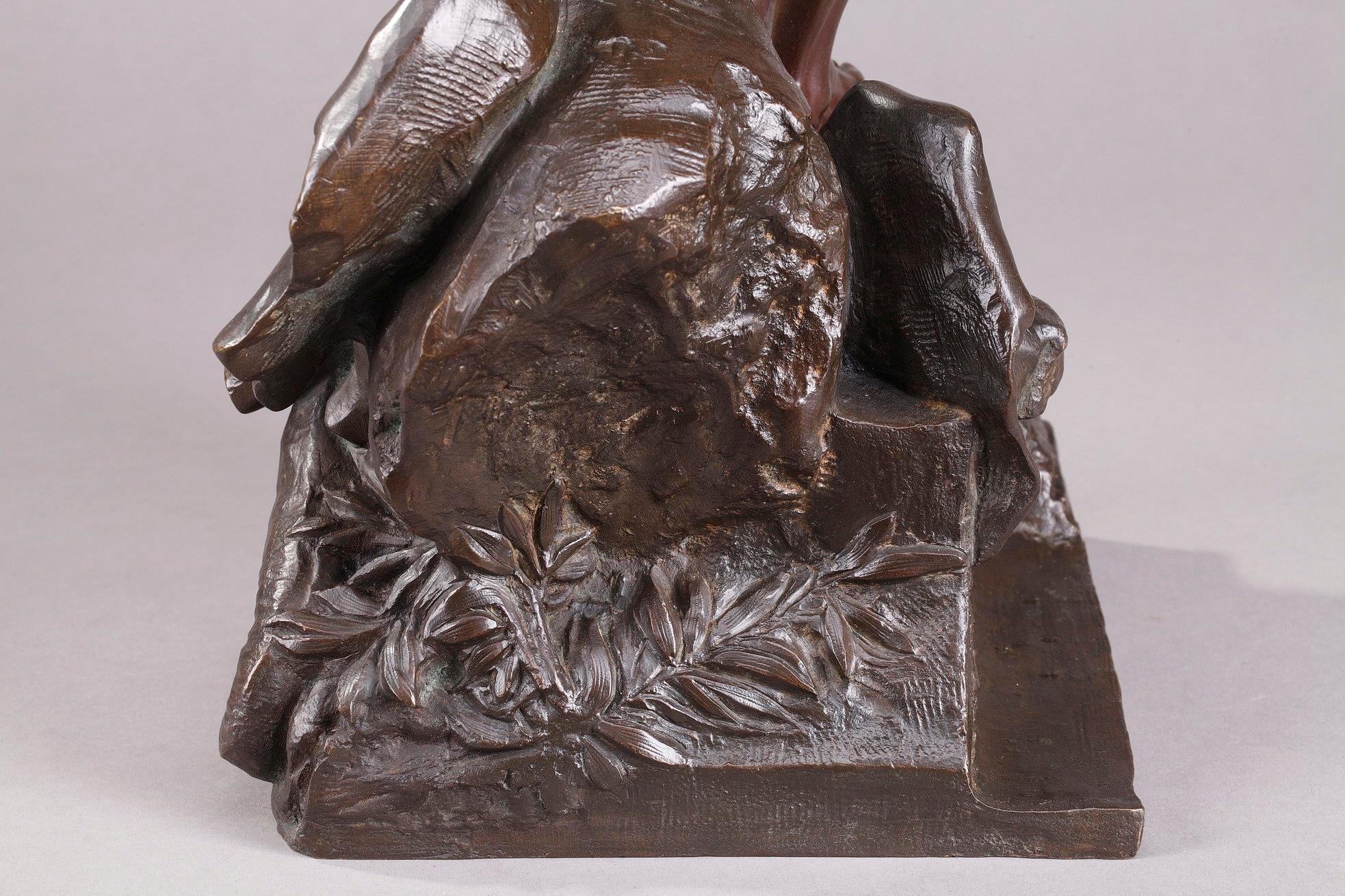 Capteur d'oiseaux hindou en bronze par Auguste de Wever 