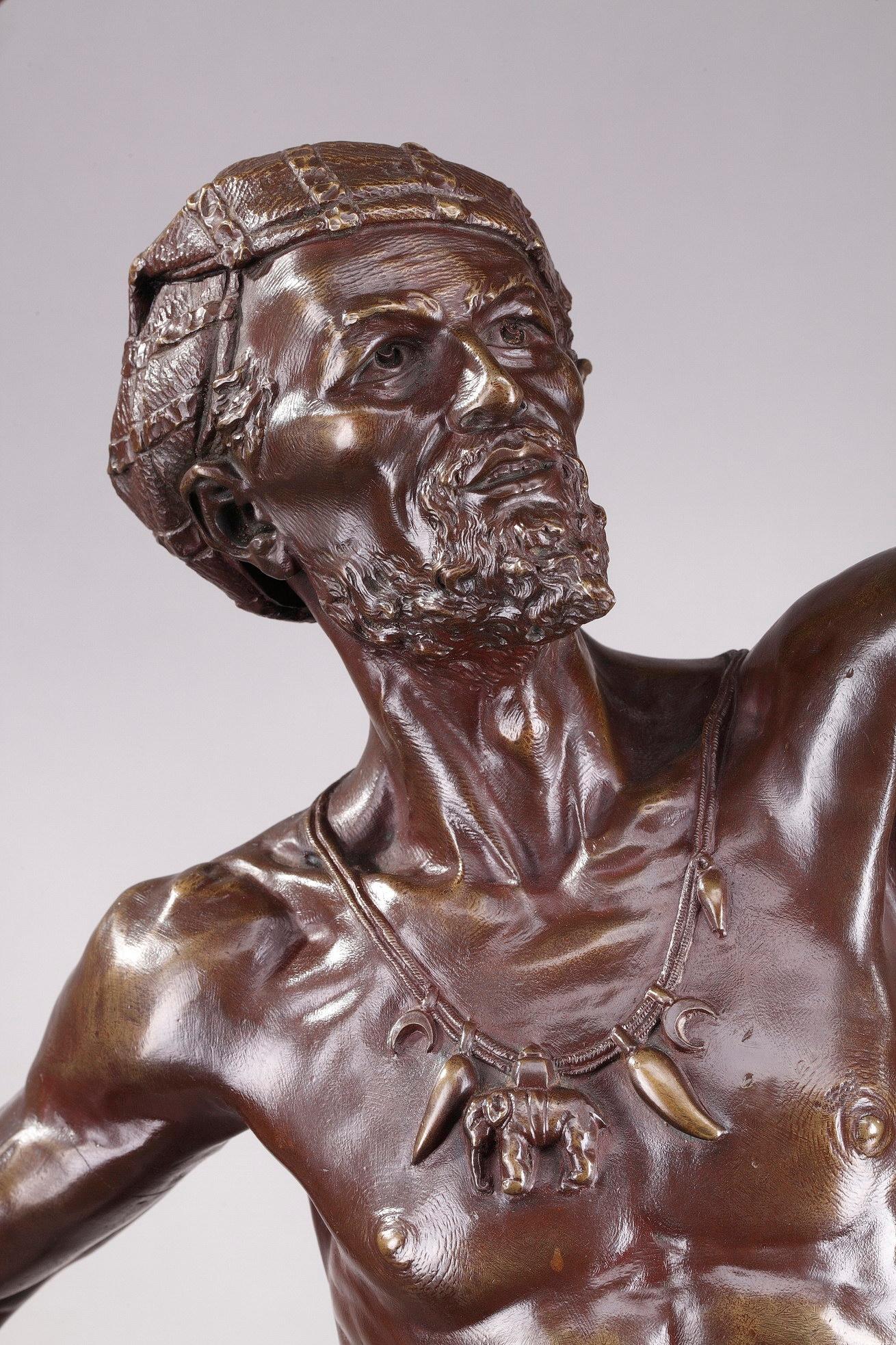 XIX secolo Uccelliere indù in bronzo di Auguste de Wever 