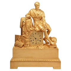 Horatius"-Manteluhr aus Bronze von Robert Ainé