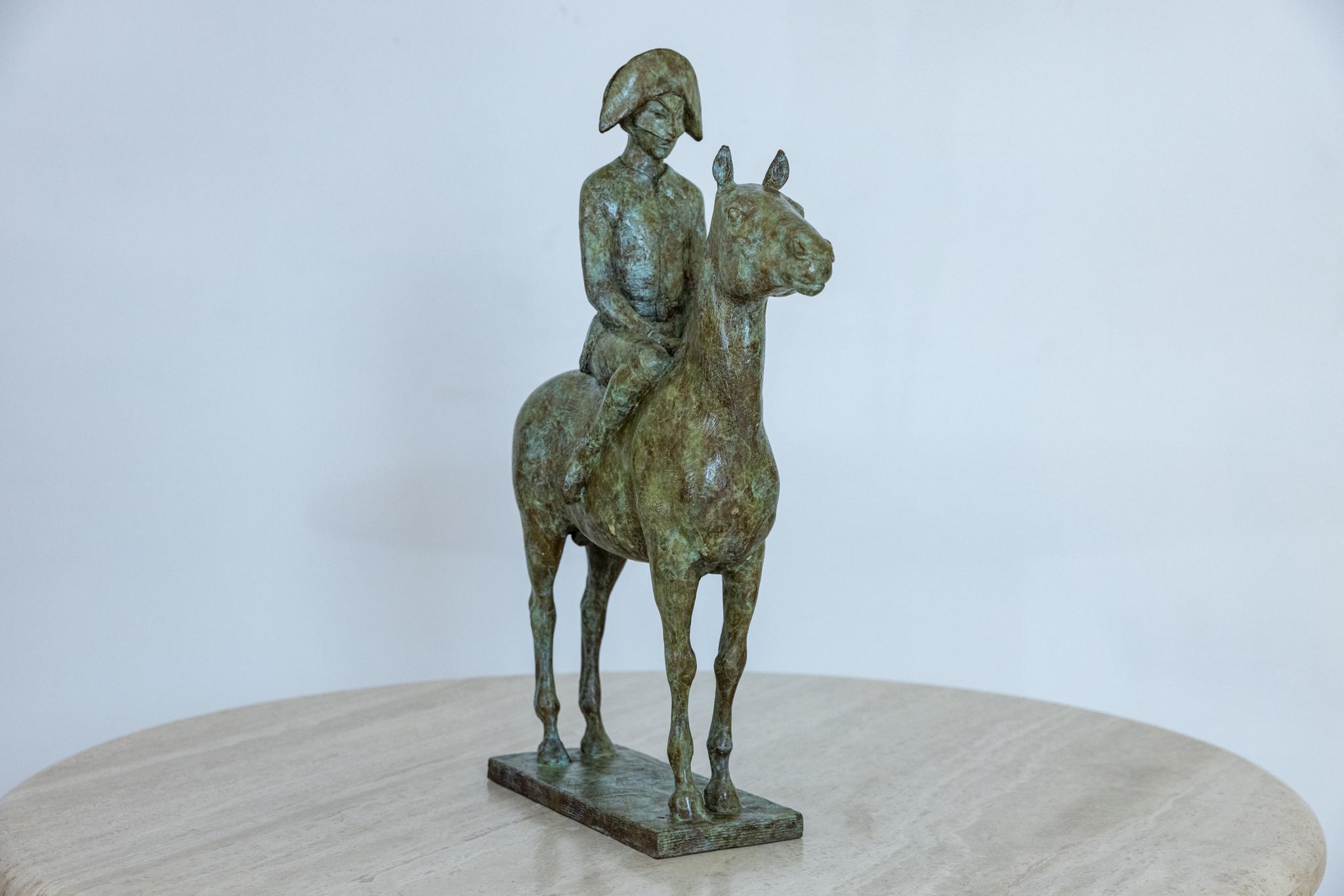 20th Century Bronze Horse and Rider For Sale